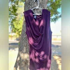 Covington Y2K Styled Deep Purple Sleeveless Blouse
